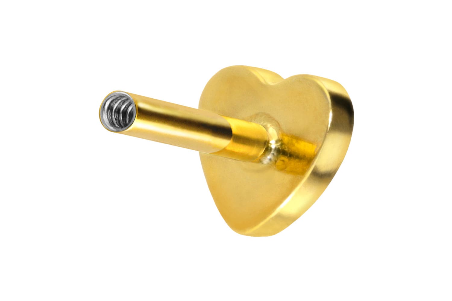 Titan Labret Piercing mit Innengewinde ohne Kugel HERZ